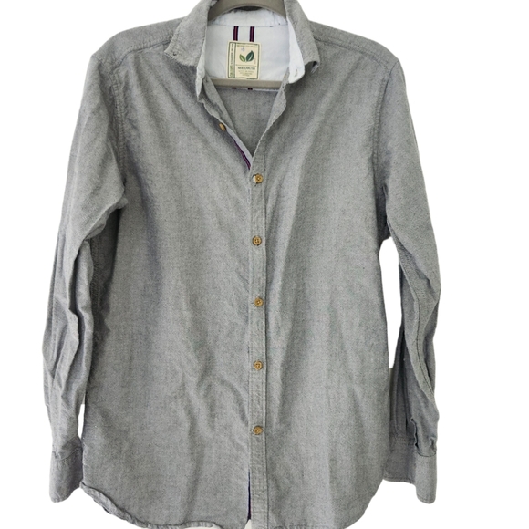 Alexander Julian 100% Organic Cotton Collection Colours Grey Button Down Medium - Picture 1 of 7